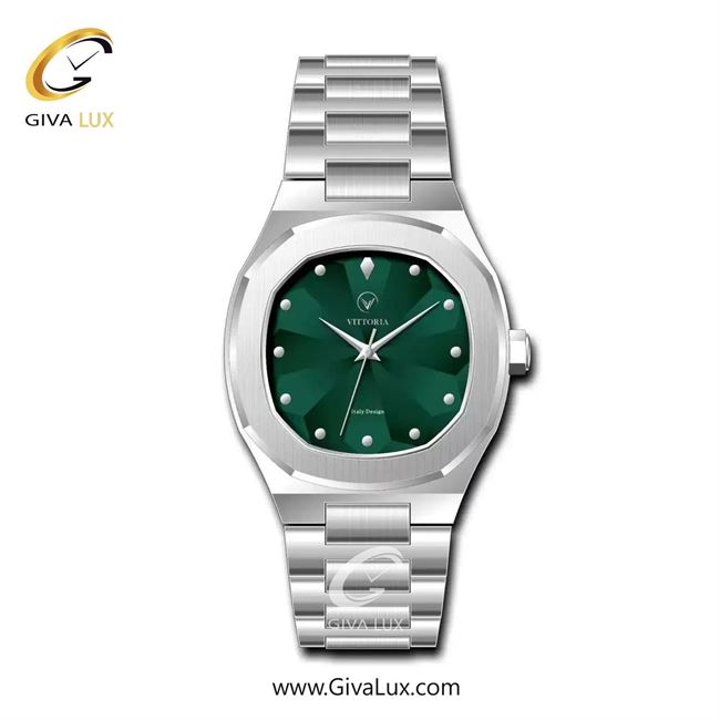 ساعت مچی اورجینال مردانه ویتوریا | Vittoria نقره ای | نقره ای| سبز یشمی تیره| کد رفرنس VT3367G