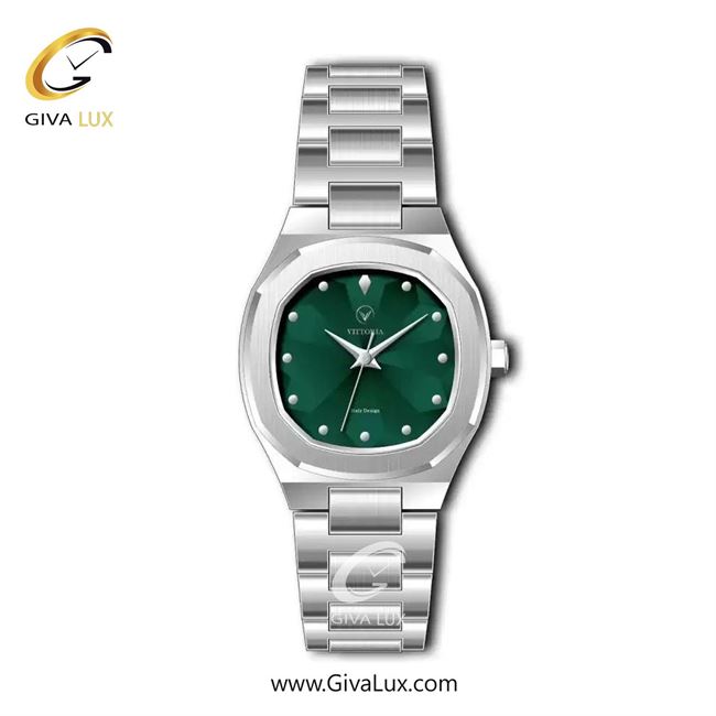 ساعت مچی اورجینال زنانه ویتوریا | Vittoria نقره ای | نقره ای| سبز یشمی تیره| کد رفرنس VT3367L