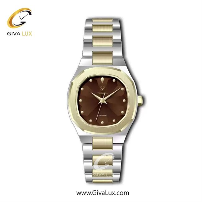 ساعت مچی اورجینال زنانه ویتوریا | Vittoria طلایی | طلایی-نقره ای| قهوه ای| کد رفرنس VT3367L