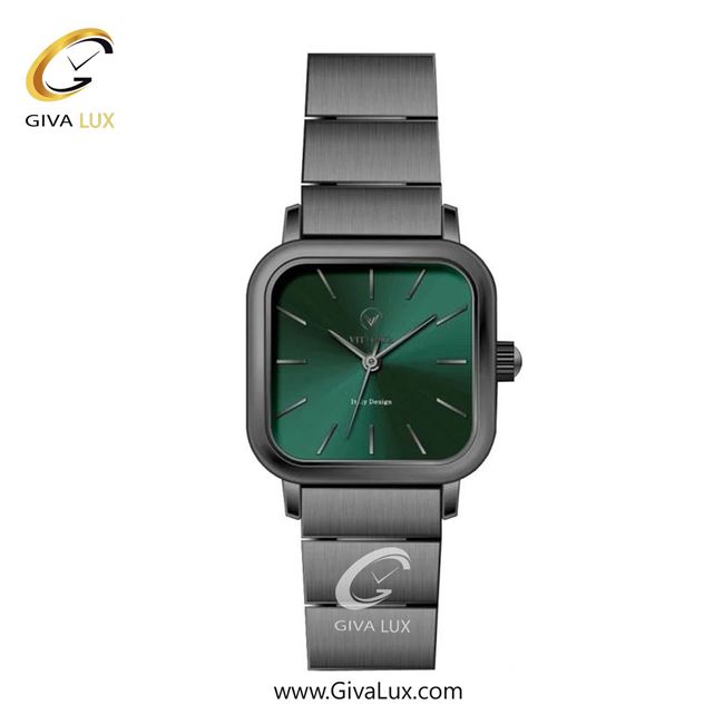 ساعت مچی اورجینال زنانه ویتوریا | Vittoria تیتانیوم | تیتانیوم(زغالی)| سبز یشمی تیره| کد رفرنس VT3386