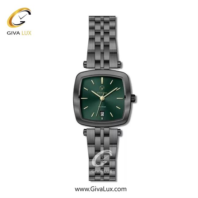 ساعت مچی اورجینال زنانه ویتوریا | Vittoria تیتانیوم | تیتانیوم(زغالی)| سبز یشمی تیره| کد رفرنس VT3393