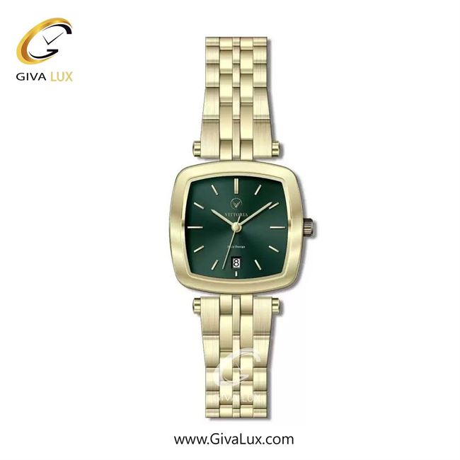 ساعت مچی اورجینال زنانه ویتوریا | Vittoria طلایی | طلایی| سبز یشمی تیره| کد رفرنس VT3393