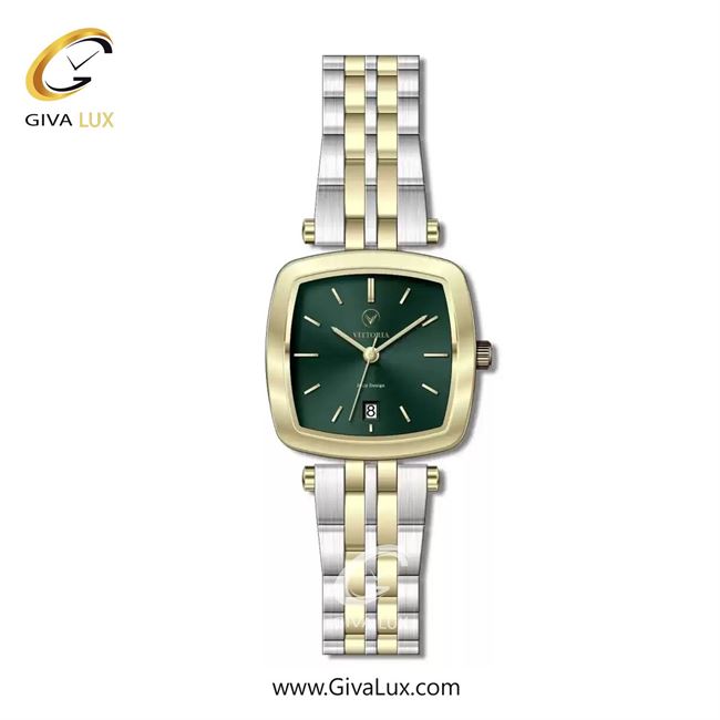 ساعت مچی اورجینال زنانه ویتوریا | Vittoria طلایی | نقره ای-طلایی| سبز یشمی تیره| کد رفرنس VT3393