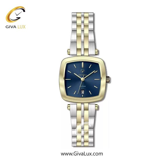 ساعت مچی اورجینال زنانه ویتوریا | Vittoria طلایی | طلایی-نقره ای| سرمه ای| کد رفرنس VT3393