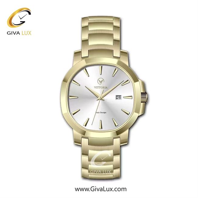 ساعت مچی اورجینال مردانه ویتوریا | Vittoria طلایی | طلایی| نقره ای| کد رفرنس VT3402G