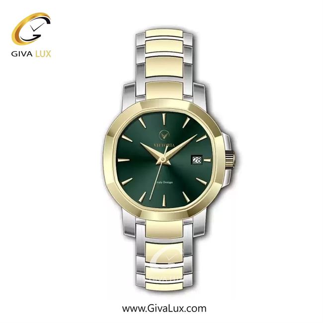 ساعت مچی اورجینال زنانه ویتوریا | Vittoria طلایی | نقره ای-طلایی| سبز یشمی تیره| کد رفرنس VT3402L