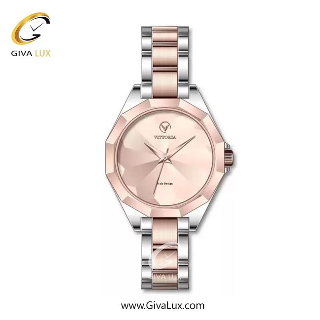 ساعت مچی اورجینال زنانه ویتوریا | Vittoria رزگلد | نقره ای-رزگلد| رزگلد| کد رفرنس VT3405