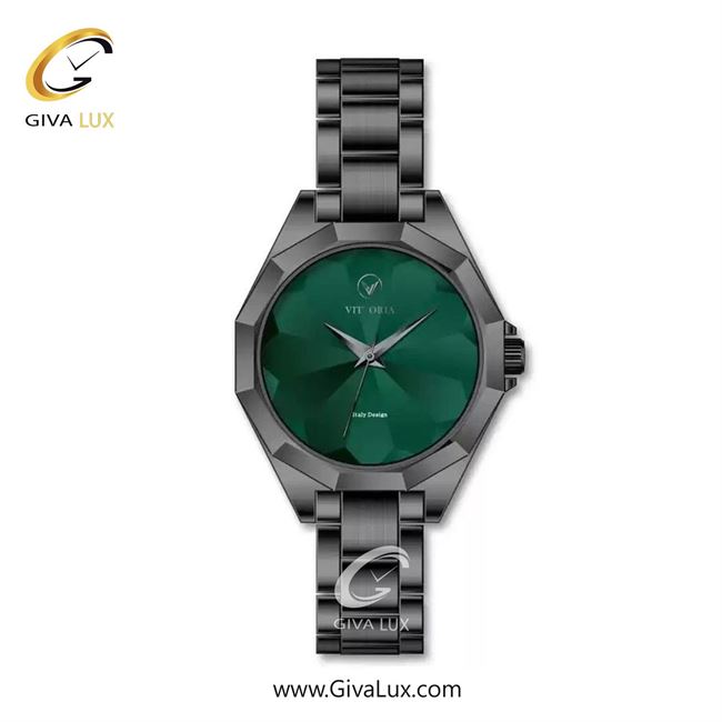 ساعت مچی اورجینال زنانه ویتوریا | Vittoria تیتانیوم | تیتانیوم(زغالی)| سبز یشمی تیره| کد رفرنس VT3405