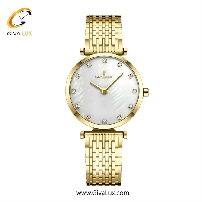 ساعت مچی اورجینال زنانه کلبرت COLBERT طلایی | طلایی| سفید صدفی| کد رفرنس 0341L