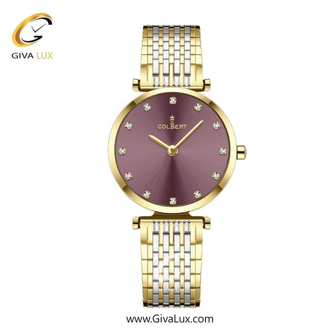 ساعت مچی اورجینال زنانه کلبرت COLBERT طلایی | طلایی-نقره ای| بنفش| کد رفرنس 0341L