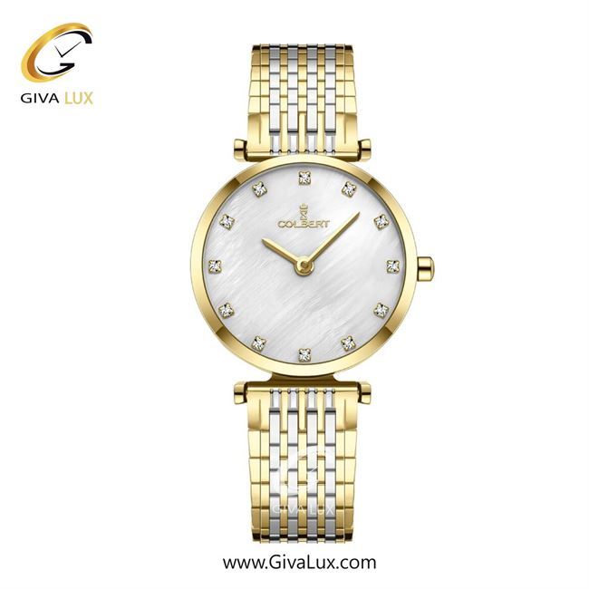 ساعت مچی اورجینال زنانه کلبرت COLBERT طلایی | طلایی-نقره ای| سفید صدفی| کد رفرنس 0341L