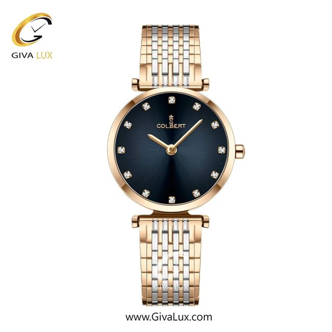 ساعت مچی اورجینال زنانه کلبرت COLBERT رزگلد | نقره ای-رزگلد| سرمه ای| کد رفرنس 0341L