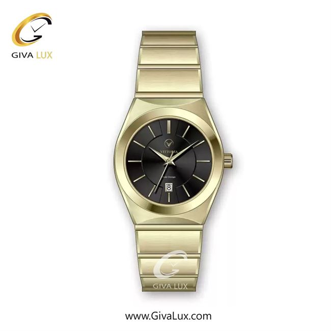 ساعت مچی اورجینال زنانه ویتوریا | Vittoria طلایی | طلایی| مشکی| کد رفرنس VT3415