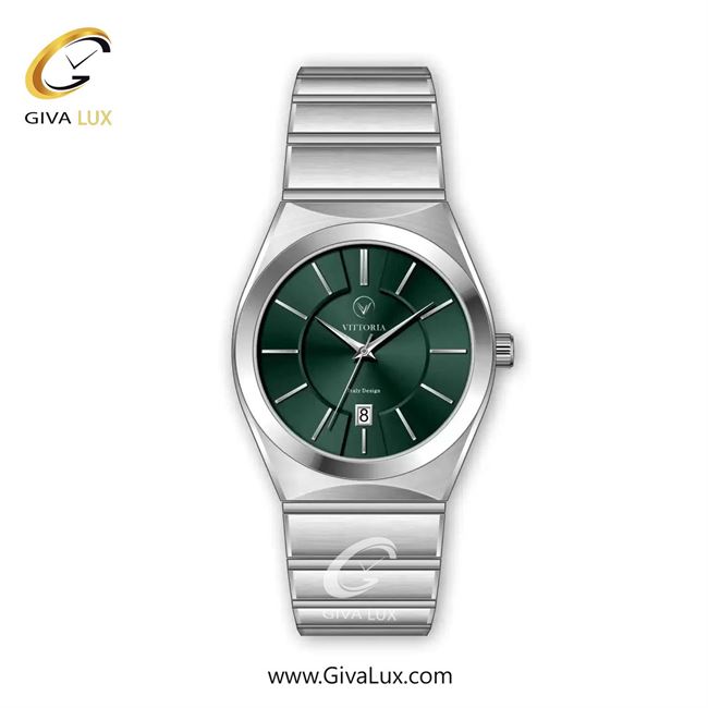 ساعت مچی اورجینال مردانه ویتوریا | Vittoria نقره ای | نقره ای| سبز یشمی تیره| کد رفرنس VT3416