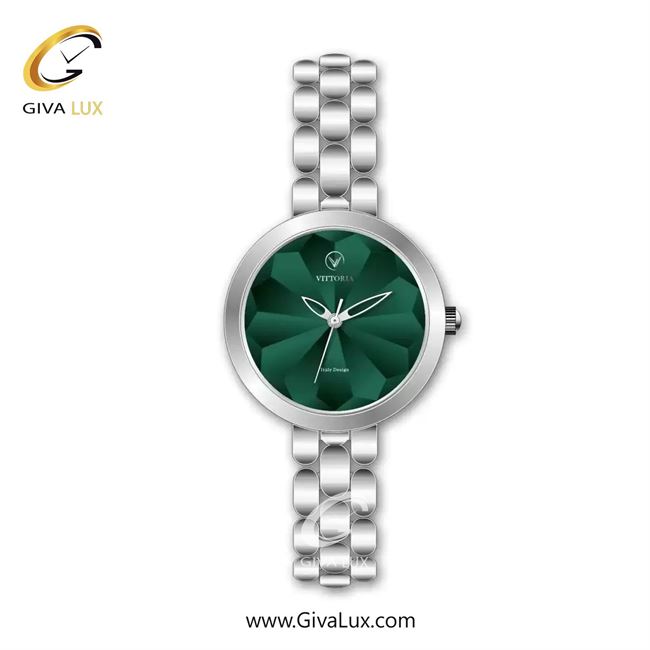 ساعت مچی اورجینال زنانه ویتوریا | Vittoria نقره ای | نقره ای| سبز یشمی تیره| کد رفرنس VT3417