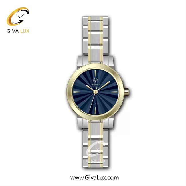 ساعت مچی اورجینال زنانه ویتوریا | Vittoria طلایی | طلایی-نقره ای| سرمه ای| کد رفرنس VT3419