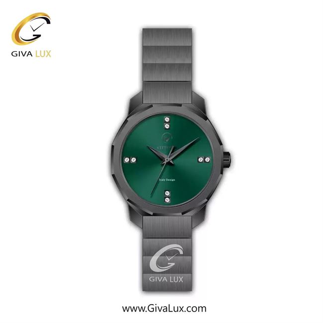 ساعت مچی اورجینال زنانه ویتوریا | Vittoria تیتانیوم | تیتانیوم(زغالی)| سبز یشمی تیره| کد رفرنس VT3420