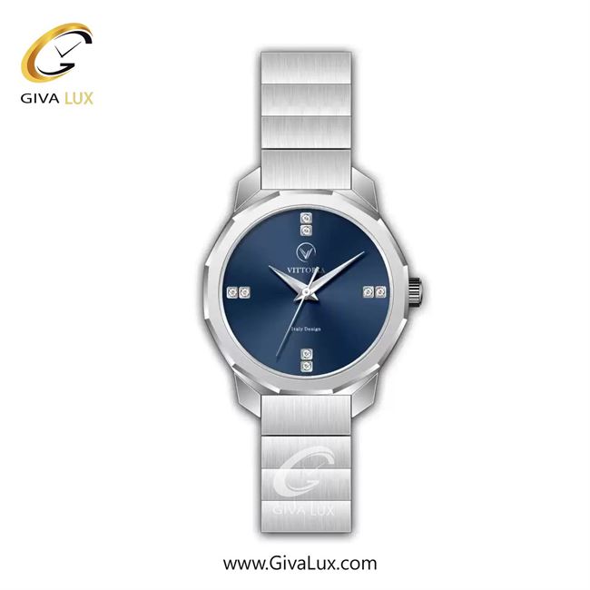 ساعت مچی اورجینال زنانه ویتوریا | Vittoria نقره ای | نقره ای| سرمه ای| کد رفرنس VT3420