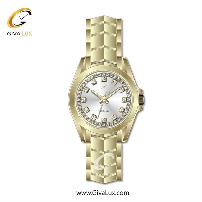 ساعت مچی اورجینال زنانه ویتوریا | Vittoria طلایی | طلایی| نقره ای| کد رفرنس VT3421