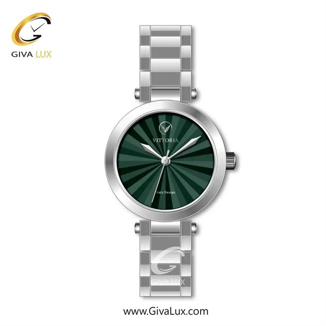 ساعت مچی اورجینال زنانه ویتوریا | Vittoria نقره ای | نقره ای| سبز یشمی تیره| کد رفرنس VT3422
