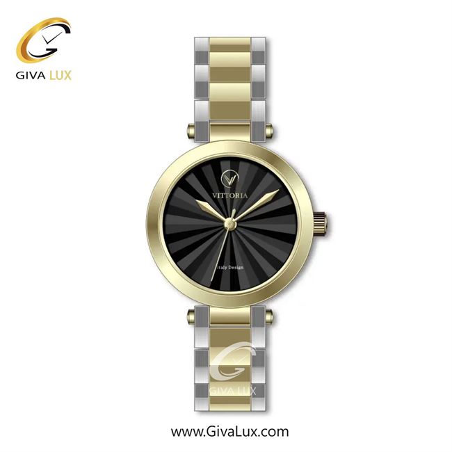 ساعت مچی اورجینال زنانه ویتوریا | Vittoria طلایی | نقره ای-طلایی| مشکی| کد رفرنس VT3422