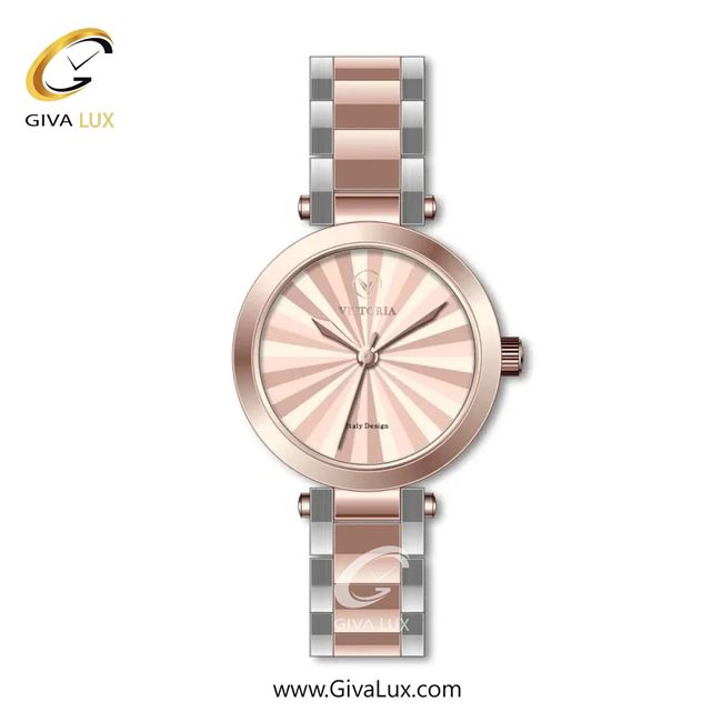 ساعت مچی اورجینال زنانه ویتوریا | Vittoria رزگلد | نقره ای-رزگلد| رزگلد| کد رفرنس VT3422