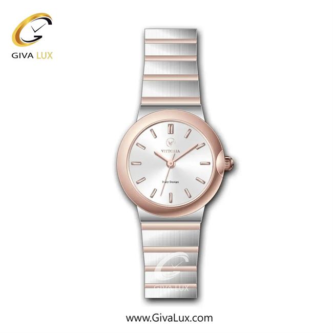 ساعت مچی اورجینال زنانه ویتوریا | Vittoria رزگلد | نقره ای-رزگلد| نقره ای| کد رفرنس VT3424