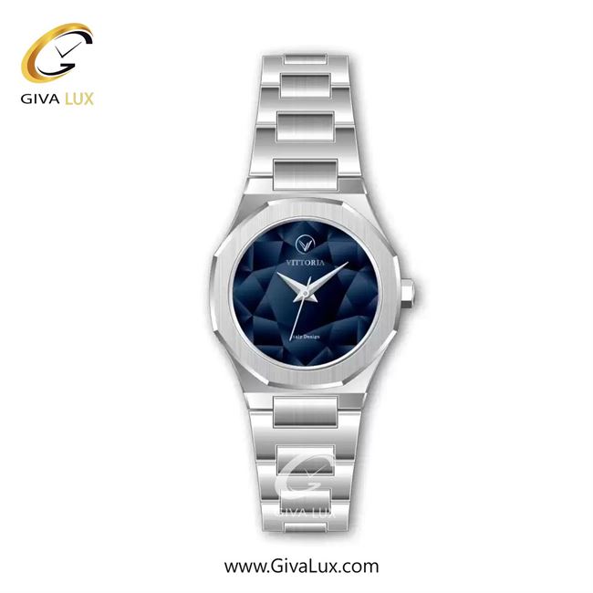 ساعت مچی اورجینال زنانه ویتوریا | Vittoria نقره ای | نقره ای| سرمه ای| کد رفرنس VT3425