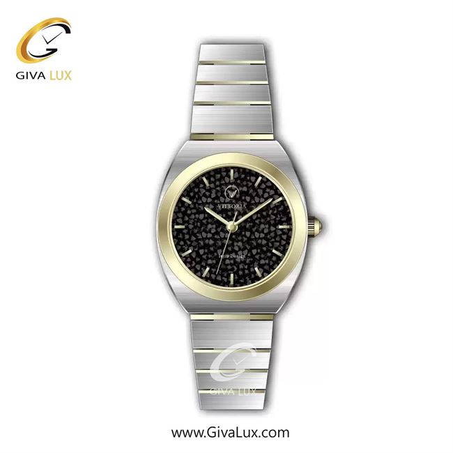 ساعت مچی اورجینال زنانه ویتوریا | Vittoria طلایی | طلایی-نقره ای| مشکی| کد رفرنس VT3426