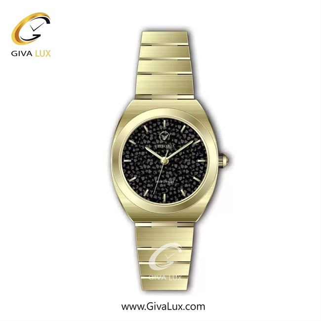ساعت مچی اورجینال زنانه ویتوریا | Vittoria طلایی | طلایی| مشکی| کد رفرنس VT3426
