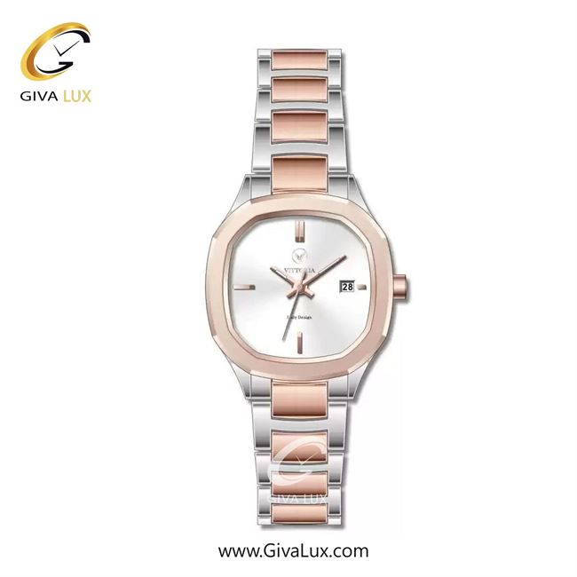 ساعت مچی اورجینال زنانه ویتوریا | Vittoria رزگلد | نقره ای-رزگلد| نقره ای| کد رفرنس VT3428