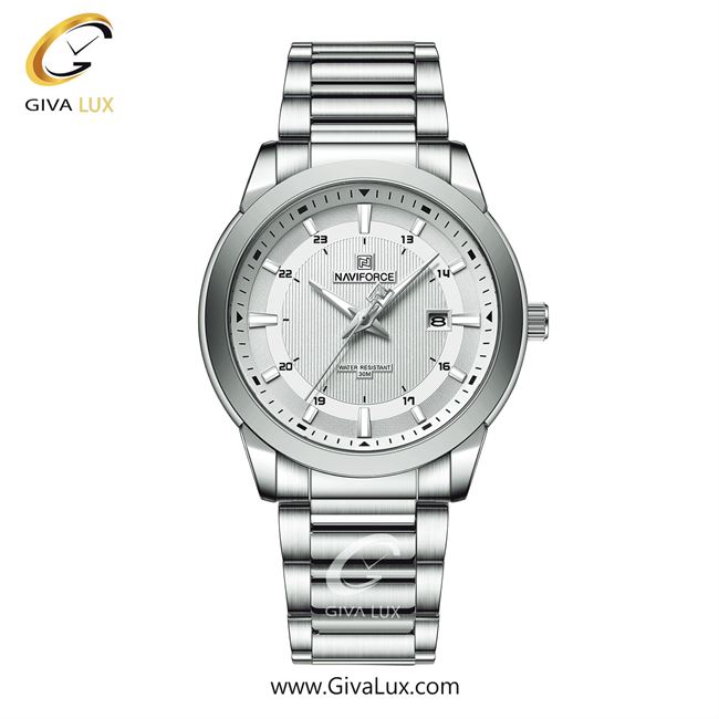 ساعت مچی اورجینال مردانه ناوی فورس|Naviforce|نوی فورس|نیوی فورس نقره ای | نقره ای| سفید| کد رفرنس NF8029