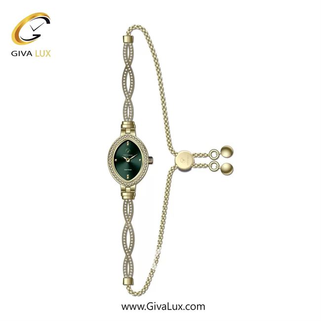 ساعت مچی اورجینال زنانه ویتوریا | Vittoria طلایی | طلایی| سبز یشمی تیره| کد رفرنس VT3432