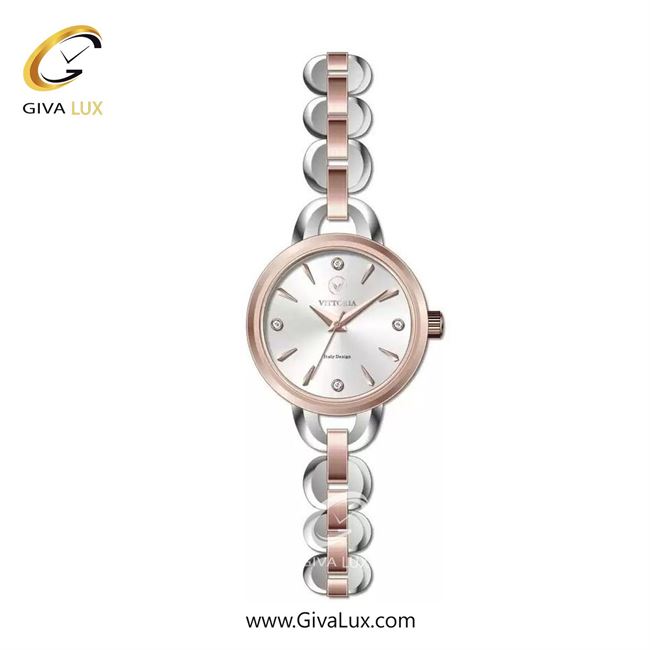 ساعت مچی اورجینال زنانه ویتوریا | Vittoria رزگلد | نقره ای-رزگلد| نقره ای| کد رفرنس VT3435