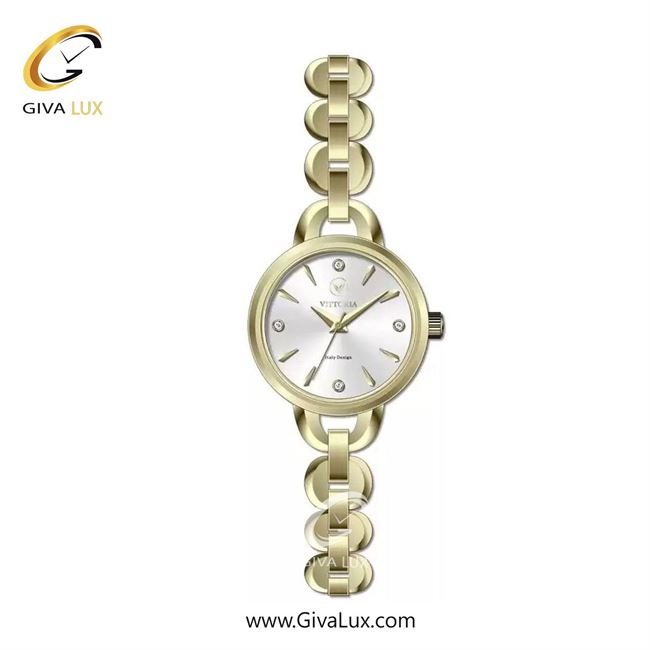 ساعت مچی اورجینال زنانه ویتوریا | Vittoria طلایی | طلایی| نقره ای| کد رفرنس VT3435