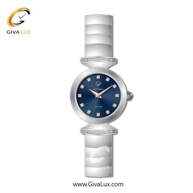 ساعت مچی اورجینال زنانه ویتوریا | Vittoria نقره ای | نقره ای| سرمه ای| کد رفرنس VT3439