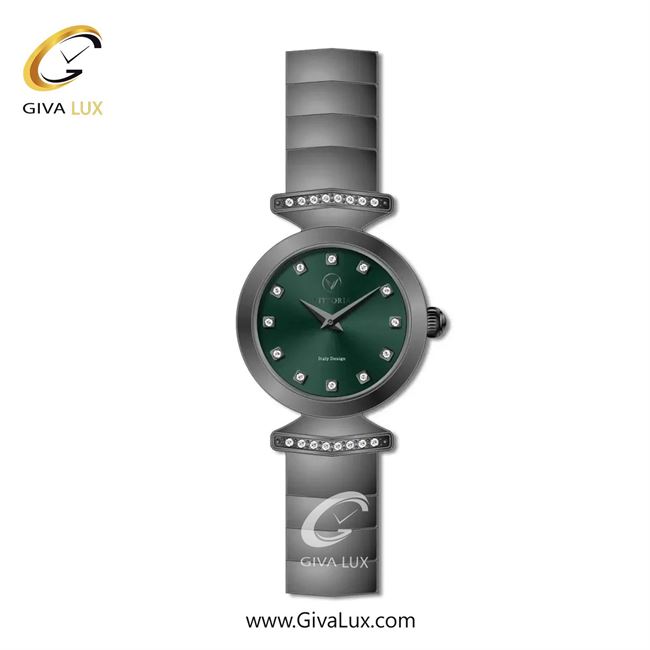 ساعت مچی اورجینال زنانه ویتوریا | Vittoria تیتانیوم | تیتانیوم(زغالی)| سبز یشمی تیره| کد رفرنس VT3439