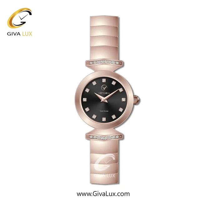 ساعت مچی اورجینال زنانه ویتوریا | Vittoria رزگلد | رزگلد| مشکی| کد رفرنس VT3439