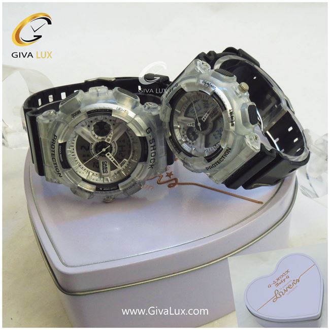 ست ساعت زنانه و مردانه جی شاک با جعبه فابریک قلبی 