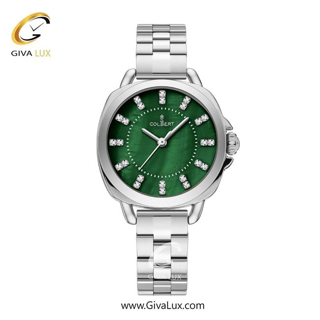ساعت مچی اورجینال زنانه کلبرت COLBERT نقره ای | نقره ای| سبز یشمی تیره| کد رفرنس  0344L