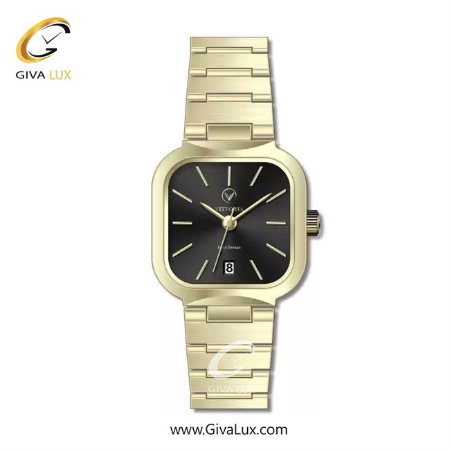 ساعت مچی اورجینال زنانه ویتوریا | Vittoria طلایی | طلایی| مشکی| کد رفرنس VT3440