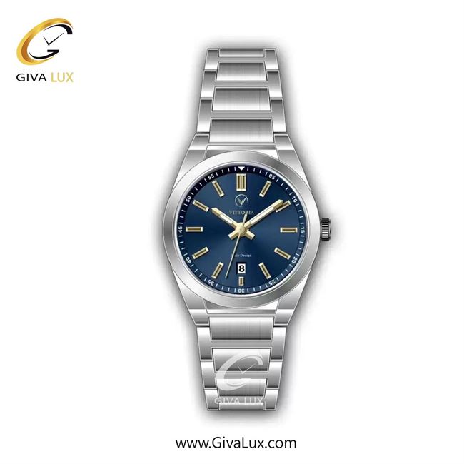 ساعت مچی اورجینال زنانه ویتوریا | Vittoria نقره ای | نقره ای| سرمه ای| کد رفرنس VT3445