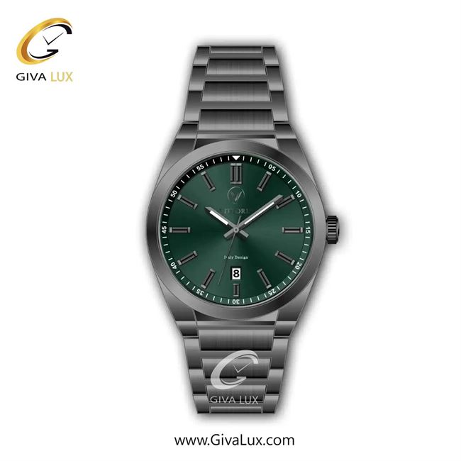ساعت مچی اورجینال مردانه ویتوریا | Vittoria تیتانیوم | تیتانیوم(زغالی)| سبز یشمی تیره| کد رفرنس VT3446