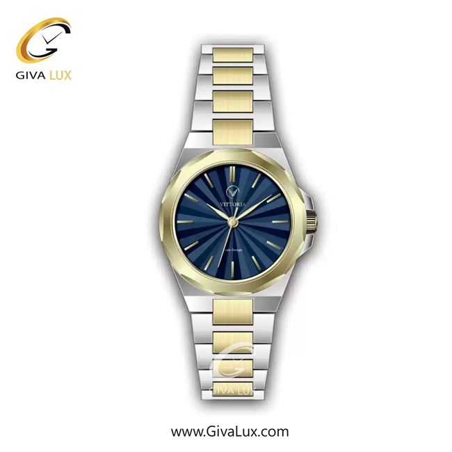 ساعت مچی اورجینال زنانه ویتوریا | Vittoria طلایی | نقره ای-طلایی| سرمه ای| کد رفرنس VT3447