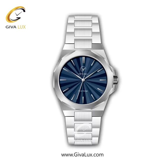 ساعت مچی اورجینال مردانه ویتوریا | Vittoria نقره ای | نقره ای| سرمه ای| کد رفرنس VT3448