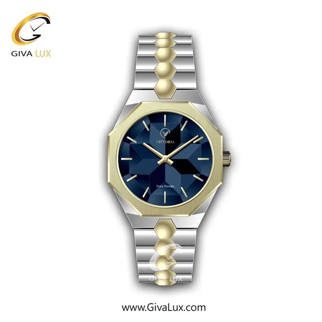 ساعت مچی اورجینال زنانه ویتوریا | Vittoria طلایی | نقره ای-طلایی| سرمه ای| کد رفرنس VT3449