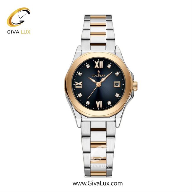 ساعت مچی اورجینال زنانه کلبرت COLBERT رزگلد | نقره ای-رزگلد| سرمه ای| کد رفرنس 0345L