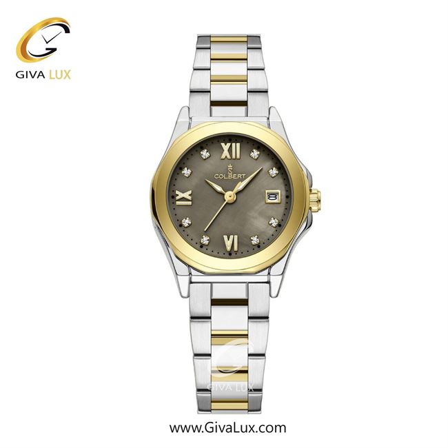 ساعت مچی اورجینال زنانه کلبرت COLBERT طلایی | طلایی-نقره ای| خاکی| کد رفرنس 0345L