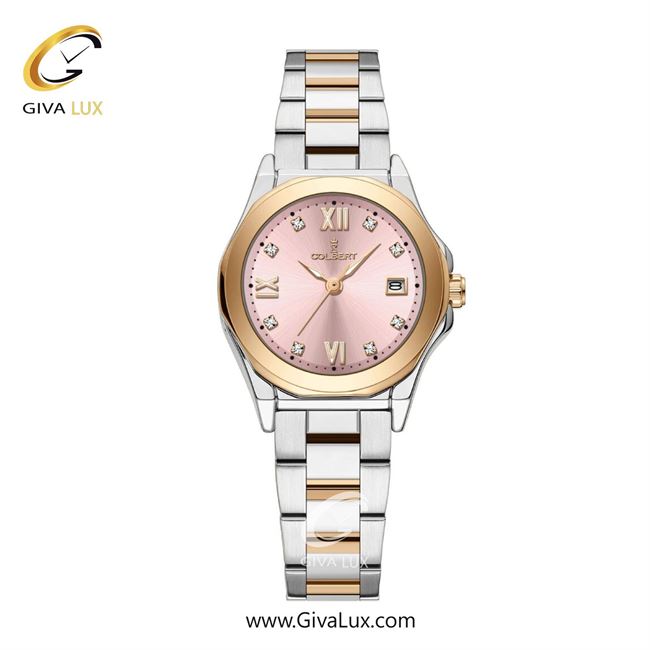 ساعت مچی اورجینال زنانه کلبرت COLBERT رزگلد | رزگلد-نقره ای| شامپاینی| کد رفرنس 0345L