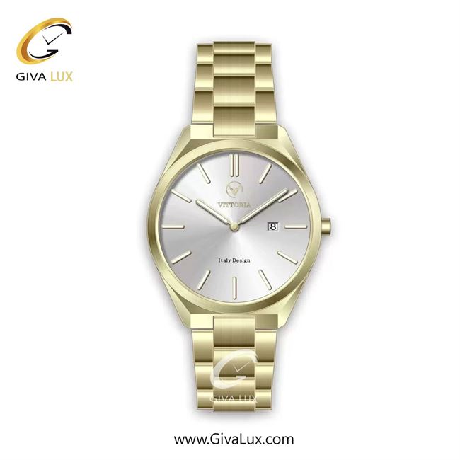 ساعت مچی اورجینال مردانه ویتوریا | Vittoria طلایی | طلایی| نقره ای| کد رفرنس VT3451